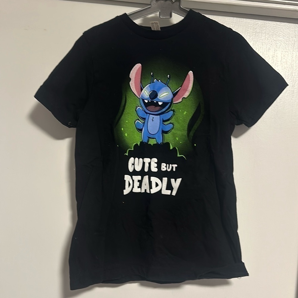 Brand new, no tag,  size S- Stitch “Cute but Deadly” Tshirt. Lilo & stitch